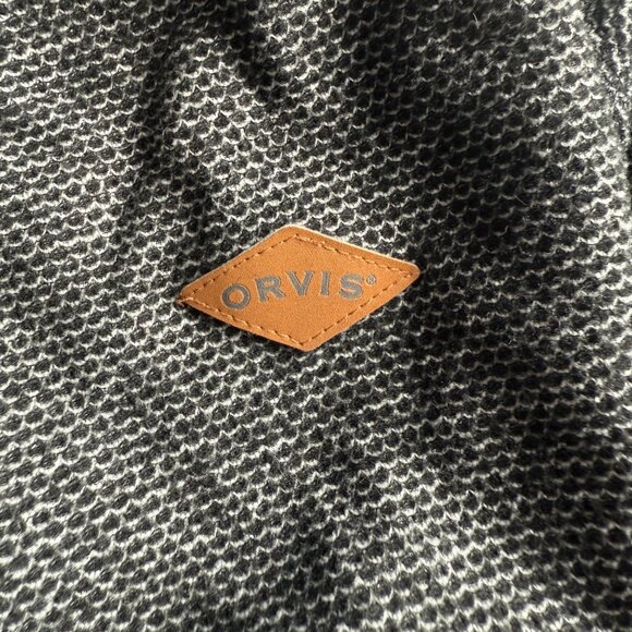 Orvis Half-Zip Fleece-Lined Pullover Gray Heather Size Large Warm Winter Layer - Picture 6 of 9